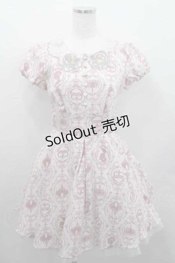 画像1: Secret Honey / プリンセス柄ワンピース 2 ピンク I-26-01-29-057-CA-OP-TE-ZI (1)