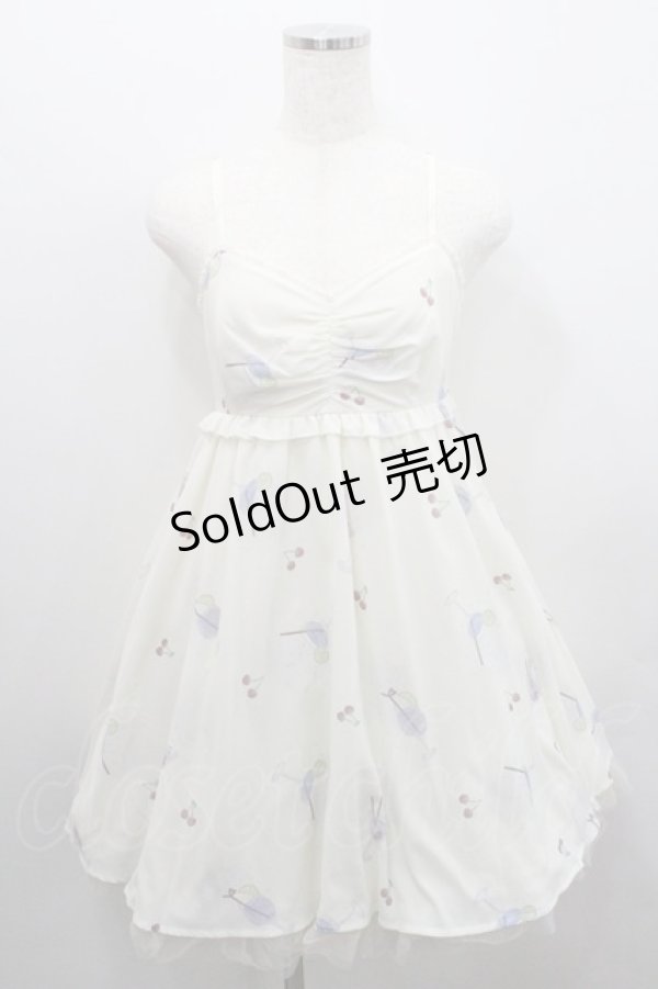 画像1: Secret Honey / カクテル柄キャミワンピース 2 アイボリー I-26-01-29-060-CA-OP-TE-ZI (1)