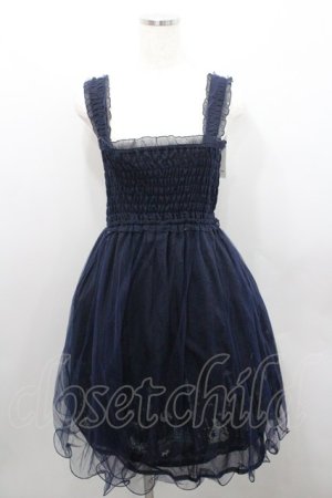 画像: Secret Honey / シルエットプリントショートワンピース 2 ネイビー I-26-01-29-061-CA-OP-TE-ZI