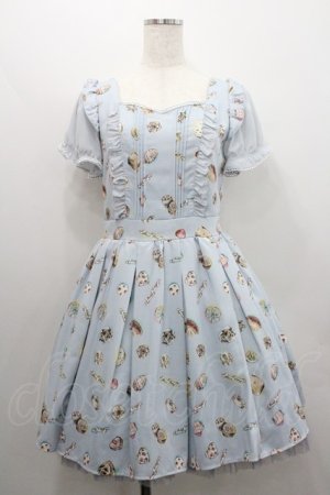 画像: Secret Honey / スイーツ総柄ワンピース 2 サックス I-26-01-29-063-CA-OP-TE-ZI