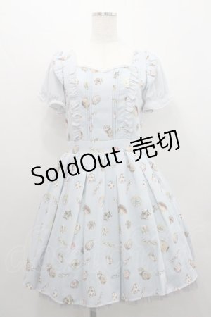 画像: Secret Honey / スイーツ総柄ワンピース 2 サックス I-26-01-29-063-CA-OP-TE-ZI
