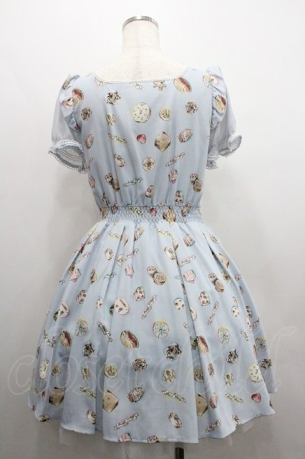 画像2: Secret Honey / スイーツ総柄ワンピース 2 サックス I-26-01-29-063-CA-OP-TE-ZI (2)