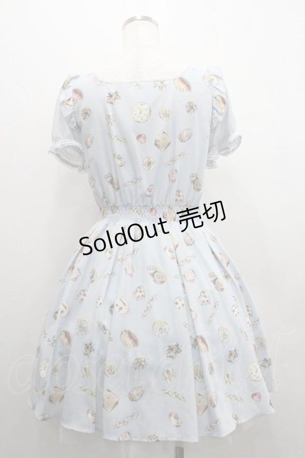 画像2: Secret Honey / スイーツ総柄ワンピース 2 サックス I-26-01-29-063-CA-OP-TE-ZI (2)