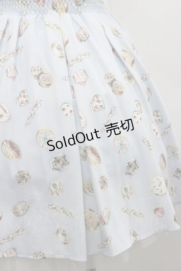 画像3: Secret Honey / スイーツ総柄ワンピース 2 サックス I-26-01-29-063-CA-OP-TE-ZI (3)