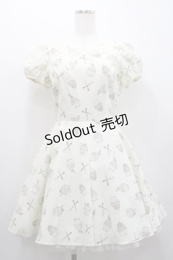 画像1: Secret Honey / カップケーキ&カトラリーワンピース 2 アイボリー I-26-01-29-065-CA-OP-TE-ZI (1)