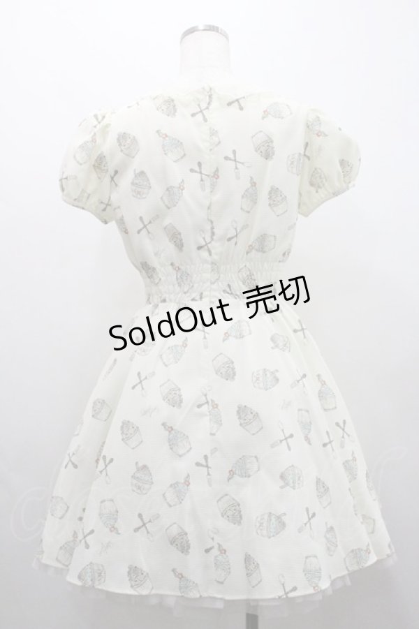 画像2: Secret Honey / カップケーキ&カトラリーワンピース 2 アイボリー I-26-01-29-065-CA-OP-TE-ZI (2)