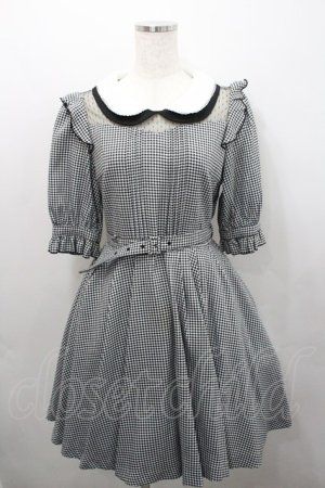 画像: Secret Honey / ２重襟千鳥格子ワンピース 2 黒×白 I-26-01-29-066-CA-OP-TE-ZI