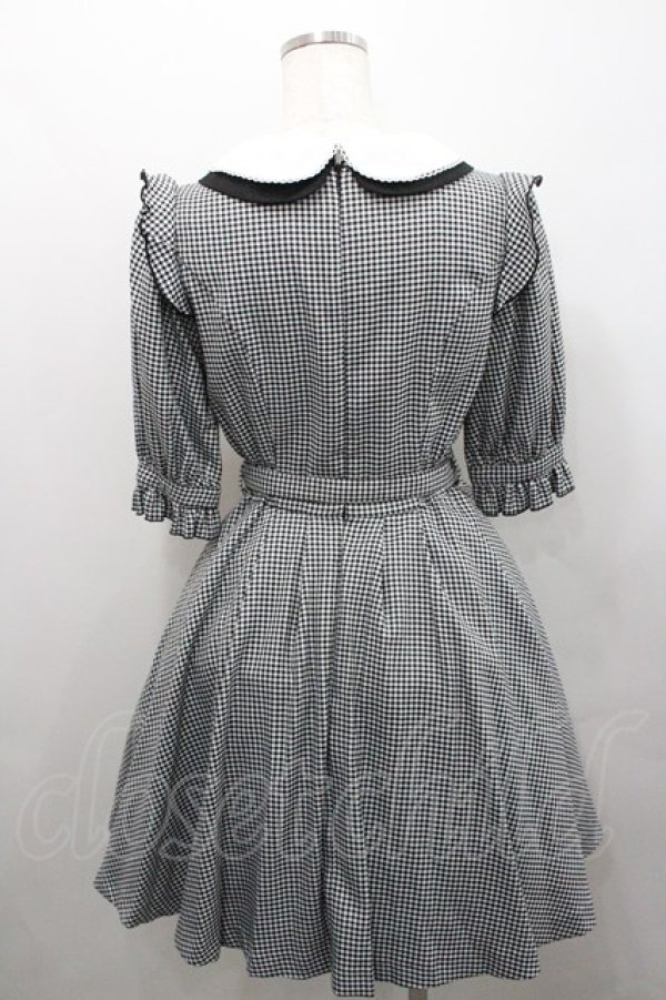画像2: Secret Honey / ２重襟千鳥格子ワンピース 2 黒×白 I-26-01-29-066-CA-OP-TE-ZI (2)