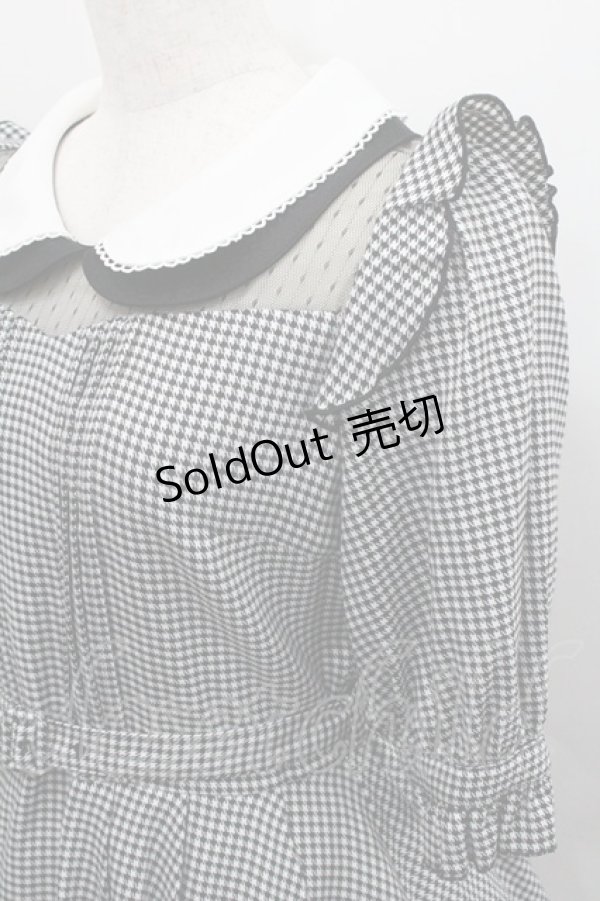 画像3: Secret Honey / ２重襟千鳥格子ワンピース 2 黒×白 I-26-01-29-066-CA-OP-TE-ZI (3)
