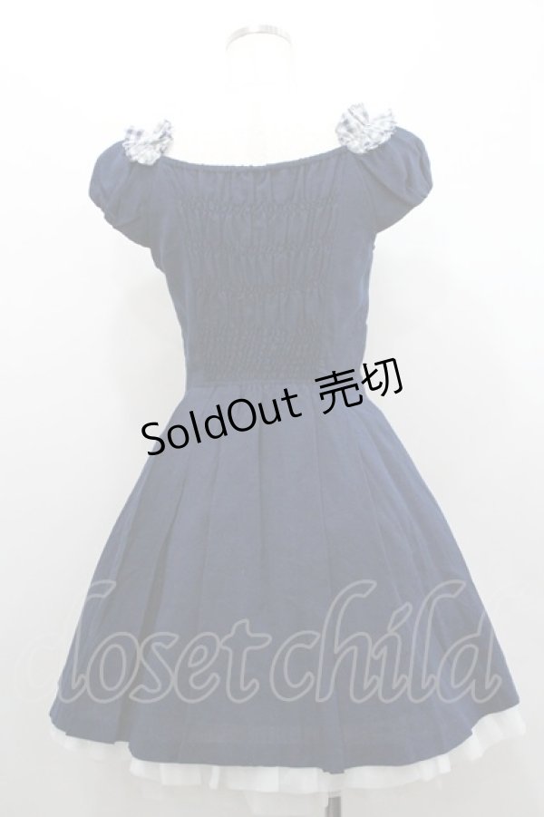 画像2: Secret Honey / お花モチーフ編み上げワンピース 2 ネイビー I-26-01-29-068-CA-OP-TE-ZI (2)