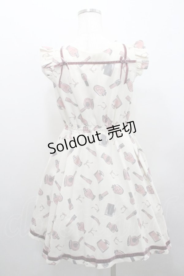 画像2: Secret Honey / コスメ総柄ノースリーブワンピース 2 アイボリー I-26-01-29-069-CA-OP-TE-ZI (2)