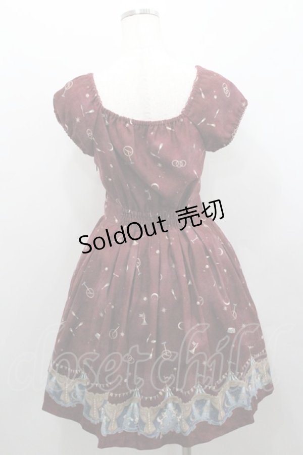 画像2: Secret Honey / サーカスプリントワンピース 2 ワイン I-26-01-29-071-CA-OP-TE-ZI (2)