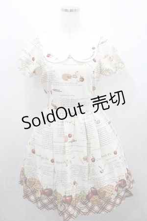 画像: Secret Honey / アップルパイ柄ワンピース 2 生成り I-26-01-29-072-CA-OP-TE-ZI