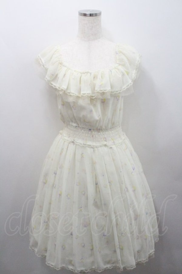 画像1: Secret Honey / セーラームーン/モチーフ柄ワンピース 2 オフホワイト I-26-01-29-074-CA-OP-TE-ZI (1)