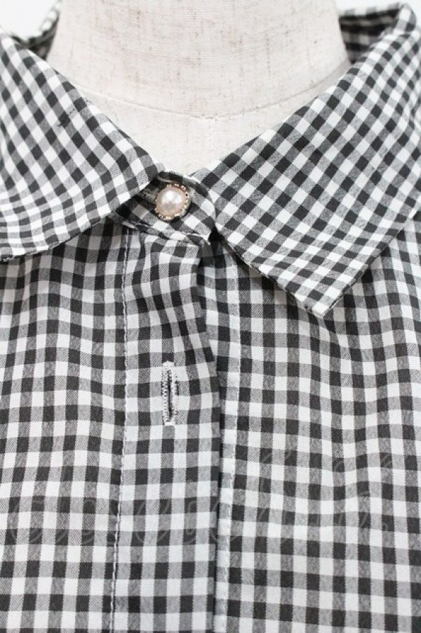 画像3: axes femme / ボリューム袖ブラウス  黒Ｘ白チェック I-26-01-29-008-AX-BL-SA-ZI (3)