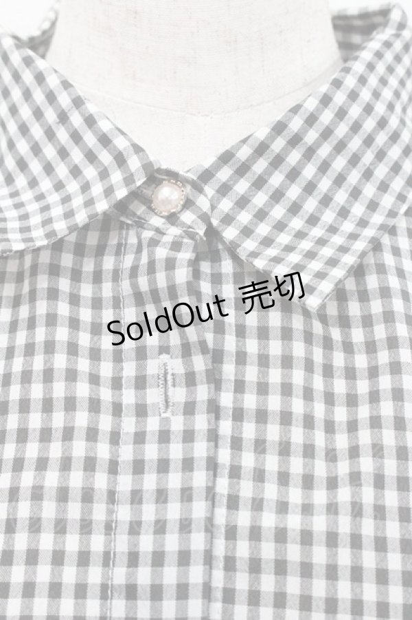 画像3: axes femme / ボリューム袖ブラウス  黒Ｘ白チェック I-26-01-29-008-AX-BL-SA-ZI (3)