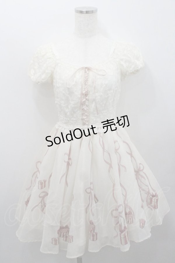 画像1: Secret Honey / レース切替ハットボックス柄ワンピース 2 アイボリー I-26-01-29-078-CA-OP-TE-ZI (1)