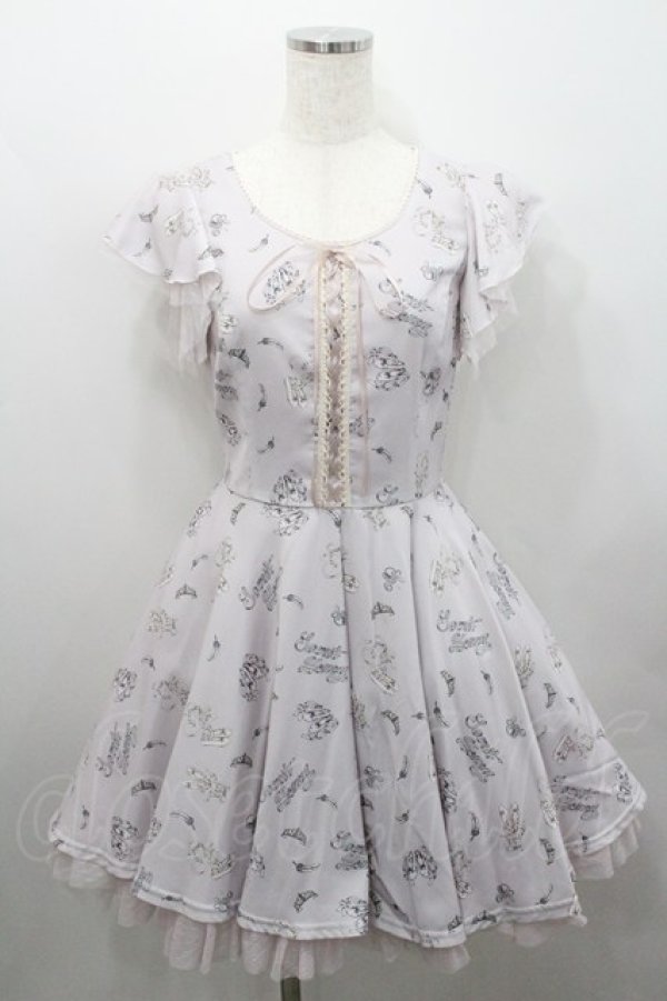 画像1: Secret Honey / トゥーシューズ柄編み上げワンピース 2 ピンク I-26-01-29-079-CA-OP-TE-ZI (1)