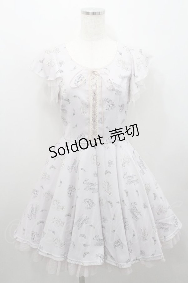 画像1: Secret Honey / トゥーシューズ柄編み上げワンピース 2 ピンク I-26-01-29-079-CA-OP-TE-ZI (1)