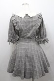 画像2: Secret Honey / スカラップ襟グレンチェック半袖ワンピース 2 グレー×ピンク I-26-01-29-080-CA-OP-TE-ZI (2)