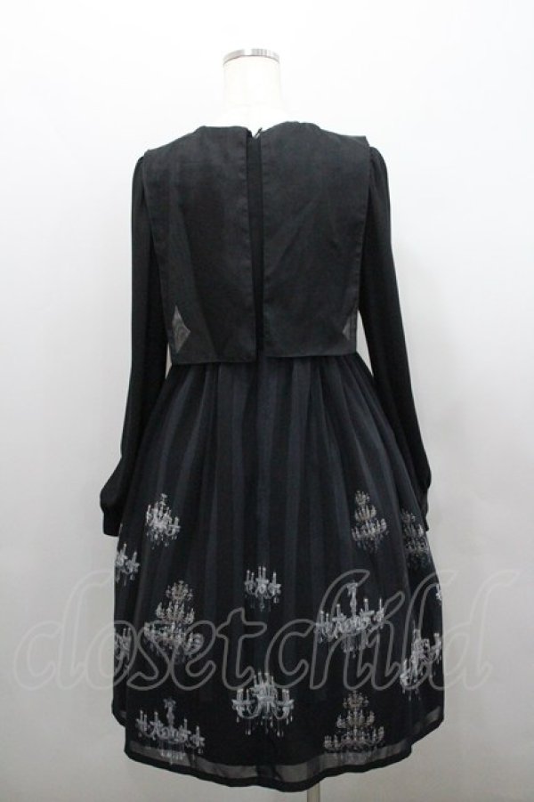 画像2: MIHO MATSUDA / ワンピース・ヴィア(シャンデリア柄)  黒 I-26-01-29-083-GO-OP-TE-ZI (2)