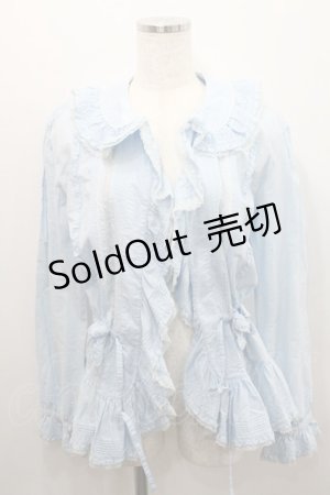 画像: PINK HOUSE / フロントレース&ピンタックオーバーブラウス  サックス I-26-01-29-086-LO-BL-SA-ZI