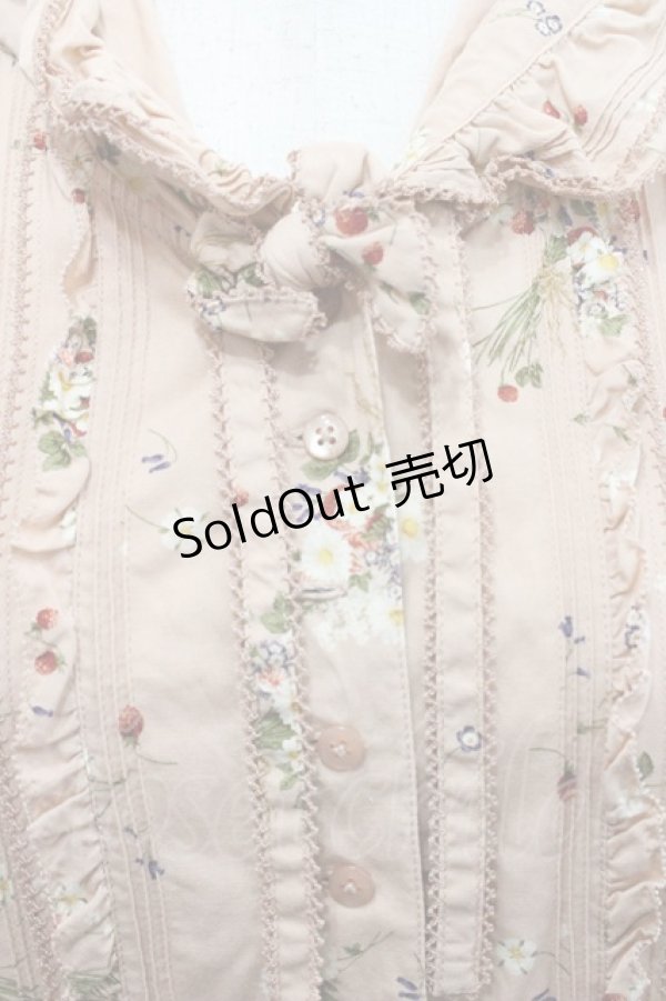 画像4: PINK HOUSE / いちごフラワーブーケ総柄半袖ワンピース  ピンク I-26-01-29-087-LO-OP-SA-ZI (4)