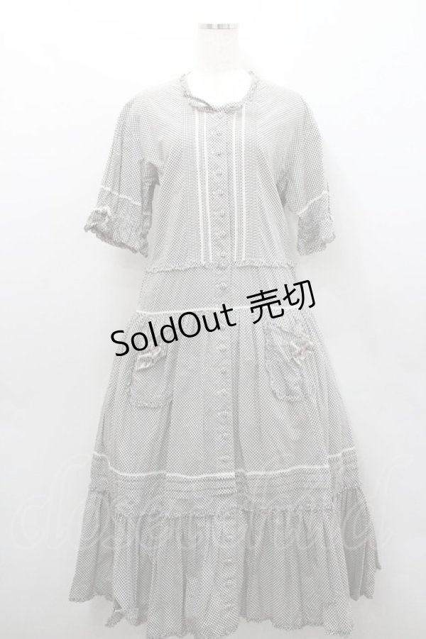 画像1: PINK HOUSE / ドット半袖ワンピース  黒Ｘ白 I-26-01-29-088-LO-OP-SA-ZI (1)