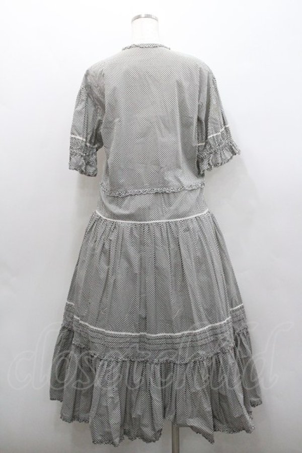 画像2: PINK HOUSE / ドット半袖ワンピース  黒Ｘ白 I-26-01-29-088-LO-OP-SA-ZI (2)