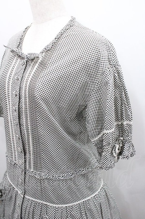 画像3: PINK HOUSE / ドット半袖ワンピース  黒Ｘ白 I-26-01-29-088-LO-OP-SA-ZI (3)
