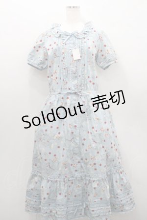 画像: PINK HOUSE / カーネーションテディベアプリント半袖ワンピース  サックス I-26-01-29-089-LO-OP-SA-ZI