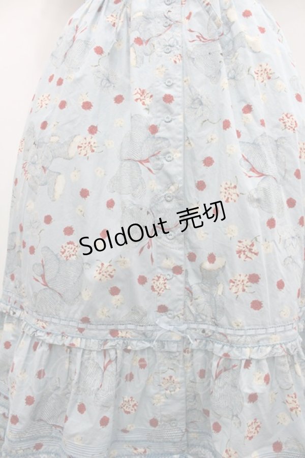 画像4: PINK HOUSE / カーネーションテディベアプリント半袖ワンピース  サックス I-26-01-29-089-LO-OP-SA-ZI (4)