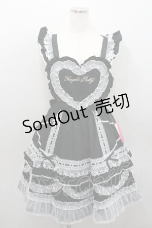 画像: Angelic Pretty / Heart胸あて付スカート  黒ｘ白 I-26-01-29-090-AP-SK-SA-ZI