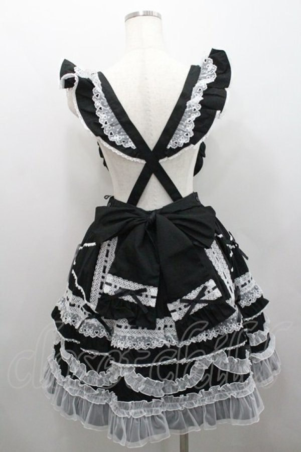 画像2: Angelic Pretty / Heart胸あて付スカート  黒ｘ白 I-26-01-29-090-AP-SK-SA-ZI (2)