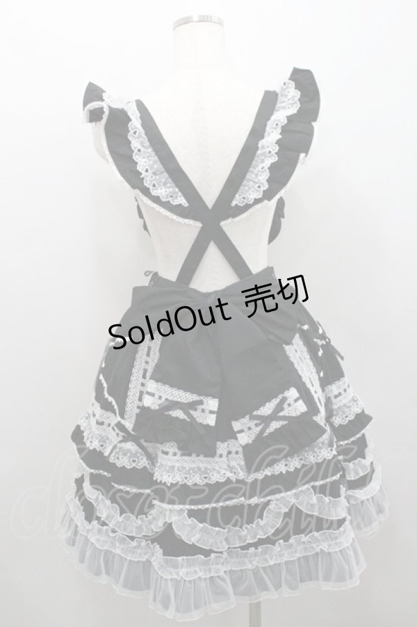 画像2: Angelic Pretty / Heart胸あて付スカート  黒ｘ白 I-26-01-29-090-AP-SK-SA-ZI (2)