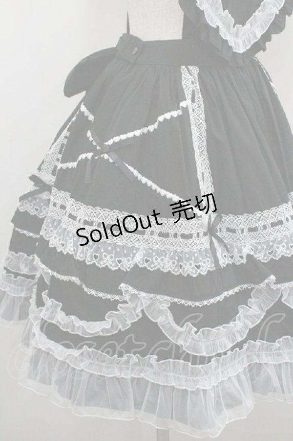 画像4: Angelic Pretty / Heart胸あて付スカート  黒ｘ白 I-26-01-29-090-AP-SK-SA-ZI (4)