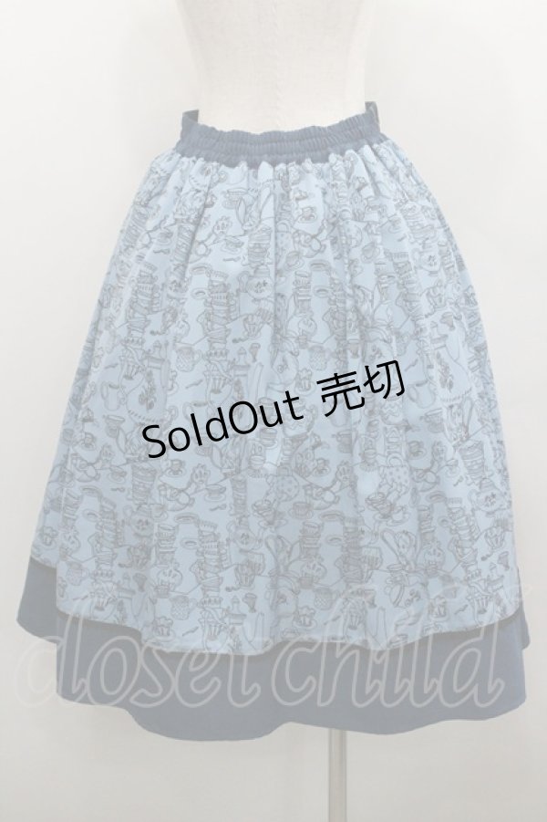 画像2: axes femme POETIQUE / 不思議の国のアリススカート M ブルー I-26-01-29-092-AX-SK-TE-ZI (2)