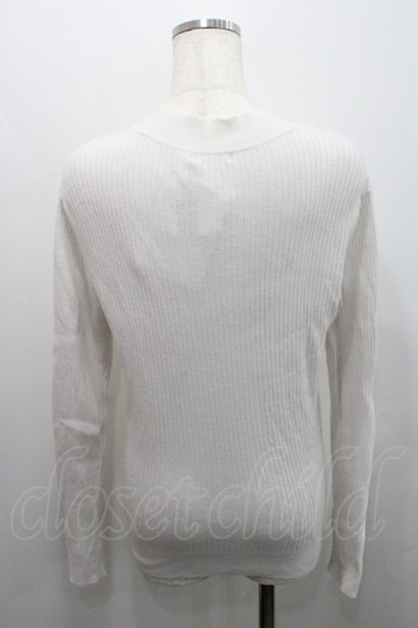 画像2: axes femme / ハイネックビジューニットプルオーバー  白 I-26-01-29-010-AX-TO-SA-ZI (2)