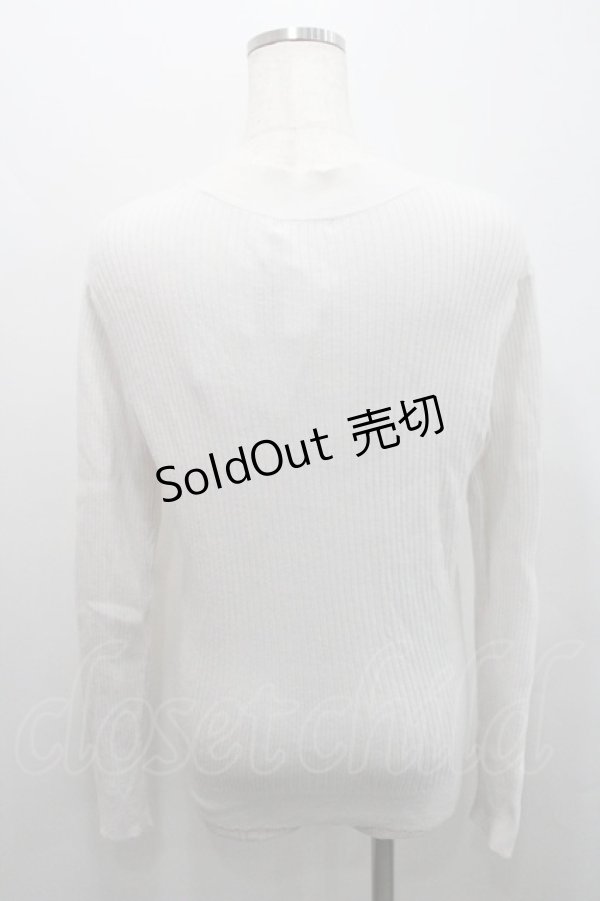 画像2: axes femme / ハイネックビジューニットプルオーバー  白 I-26-01-29-010-AX-TO-SA-ZI (2)