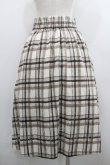 画像2: axes femme / レースアップ起毛チェックスカート  アイボリーＸブラウン I-26-01-29-096-AX-SK-SA-ZI (2)