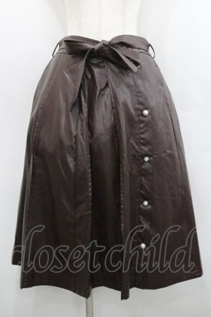 画像: axes femme / エコレザープリーツスカート  ブラウン I-26-01-29-097-AX-SK-SA-ZI