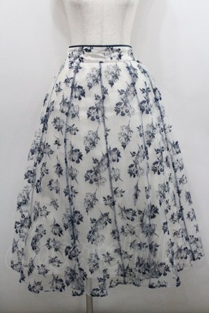 画像: axes femme / フロッキーチュールスカート  ネイビーＸアイボリー I-26-01-29-098-AX-SK-SA-ZI