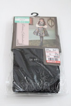 画像: Kurumi Collaboration / kurumiタイツ バラ L~LL 黒 I-26-01-29-113-EL-ZA-SA-ZI