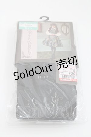 画像: Kurumi Collaboration / kurumiタイツ バラ L~LL 黒 I-26-01-29-113-EL-ZA-SA-ZI