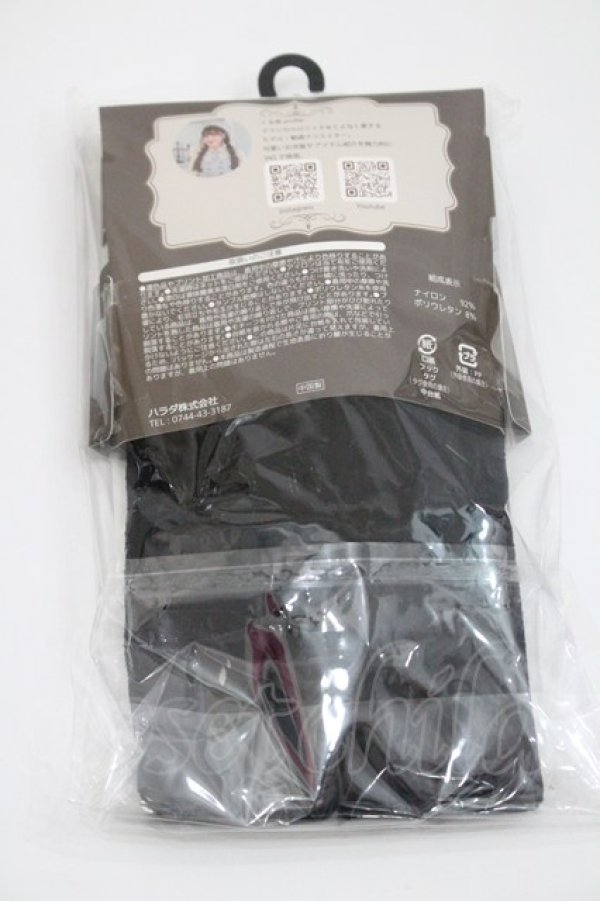 画像2: Kurumi Collaboration / kurumiタイツ バラ L~LL 黒 I-26-01-29-113-EL-ZA-SA-ZI (2)