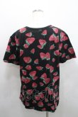 画像2: yaponskii / 苺総柄Tシャツ  黒 I-26-01-29-012-PU-TS-TE-ZI (2)
