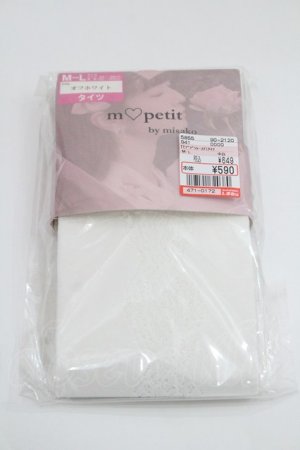 画像: m petit by misako / TTブブンレースアミタイツ  中白 I-26-01-29-118-LO-ZA-SA-ZI