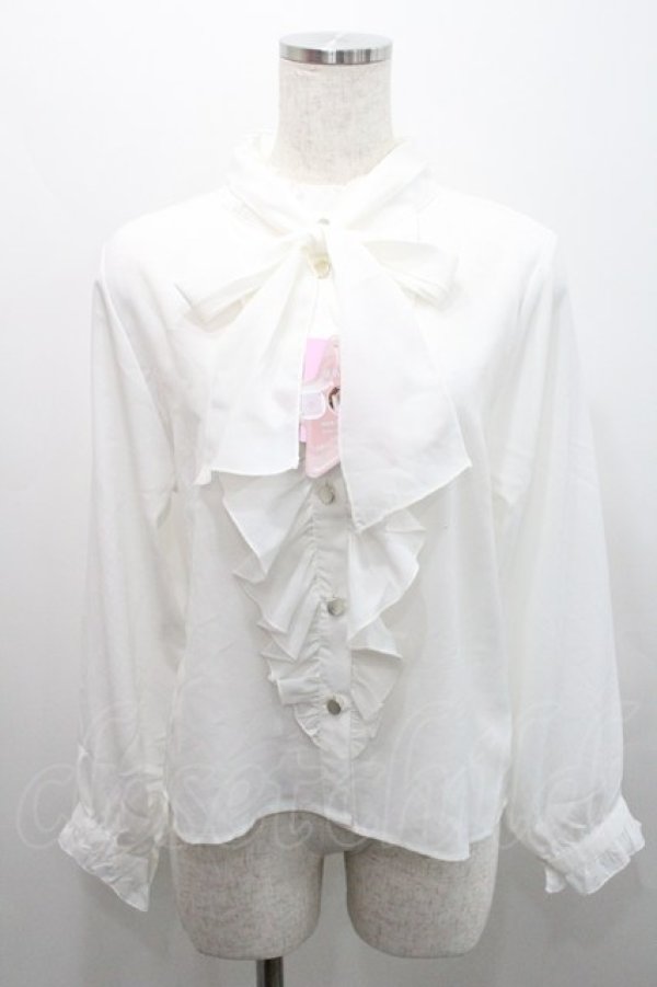画像1: Virally / リボンタイブラウス S 白 I-26-01-29-002-EL-BL-SA-ZI (1)