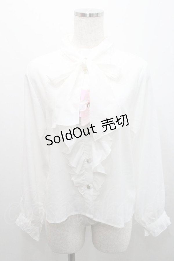 画像1: Virally / リボンタイブラウス S 白 I-26-01-29-002-EL-BL-SA-ZI (1)