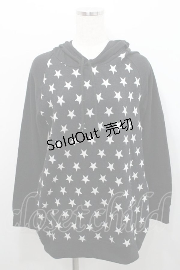 画像1: ALGONQUINS / 星柄パーカー F 黒 I-26-01-29-014-AL-TS-TE-ZI (1)